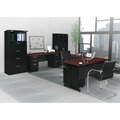 Fusion Pedestal Desk, 24 D, 72 W, 29 H, Mahogany, Wood|Metal MDP7224MH